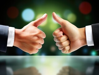 Two Businesspeople shaking hands with document background. businessmen are agreeing on business together and shaking hands after a successful negotiation. AI Generative.