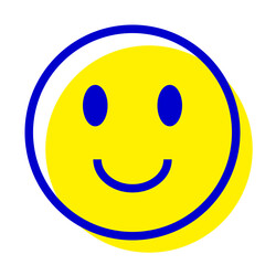 表情、笑顔、スマイルを表す2色スタイルのアイコン