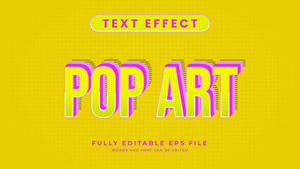 Vector pop art editable text effect