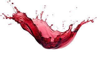 Red wine splash isolated on white background PNG