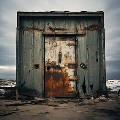 a creepy horror ominous lonely door