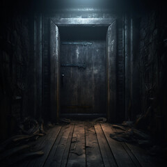 a creepy horror ominous lonely door
