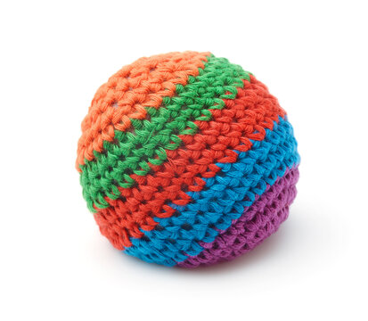 Colorful knitted  footbag