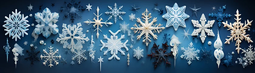 Fotobehang Snowflake winter banner pattern illustration  © gaukharyerk
