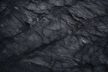 Close-Up of Dark Gray Stone Texture - Black Rock Background with a Grunge, Distressed Look