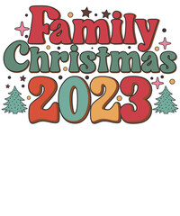 Retro Family Christmas Matching Family 2023 T shirt Design