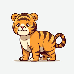 Obraz na płótnie Canvas Tiger logo vector sticker - Cute Tiger illustration Clipart