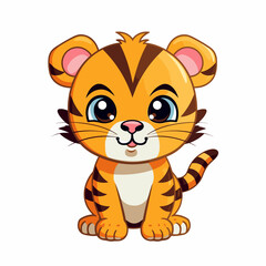 Fototapeta na wymiar Tiger logo vector sticker - Cute Tiger illustration Clipart