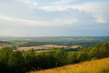 Obraz premium View over English countryside in the summer evening sun