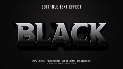 black editable text effect