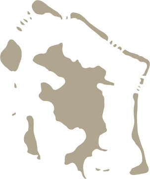 doodle freehand drawing of bora bora island map.