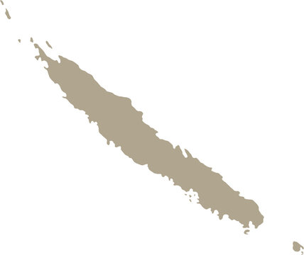 doodle freehand drawing of new caledonia island map.