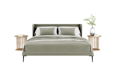 Front view modern interior furniture set in 3d rendering	
