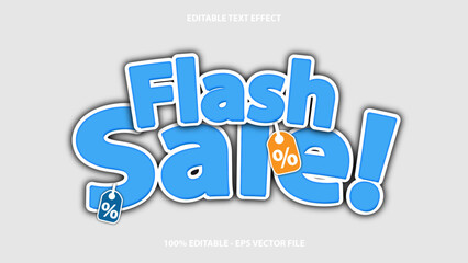 vector flash sale banner with editable text effect