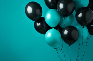 black friday. black balloons float