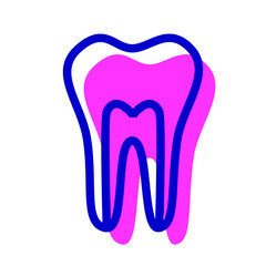 人体、歯を表す2色スタイルのアイコン