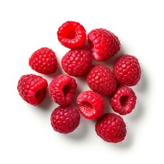 Raspberries on white  Background, Close-up