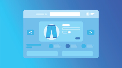 Vector website window homepage shop, technology concept background, flat design