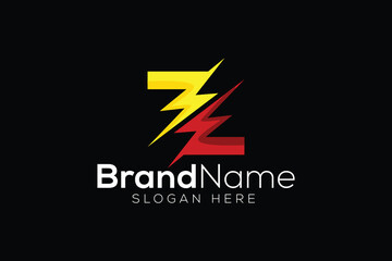 Minimal and Professional letter Z thunder vector logo design