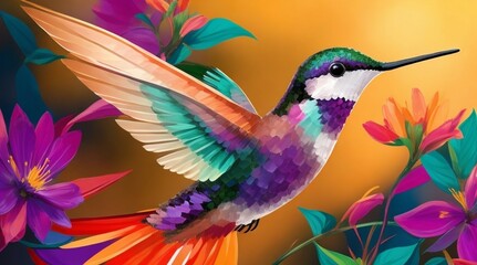 Colorful bird wallpaper background
