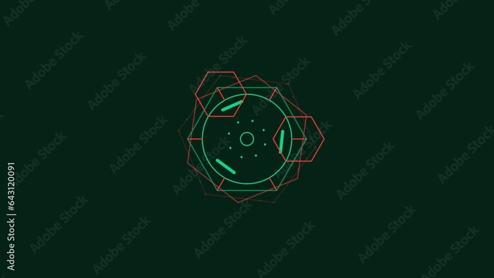 Poster sci-fi abstract geometric hud element on alpha channel.