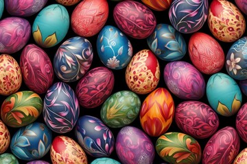 Obraz premium multicolored festive easter background, ai tools generated image