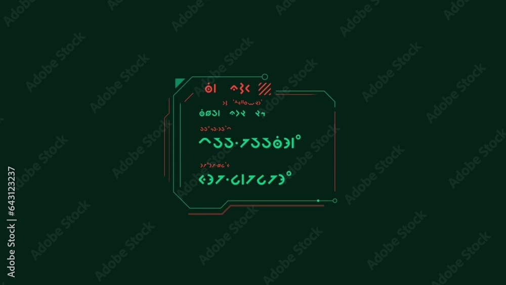 Poster animated sci-fi hud element with cryptic symbols.