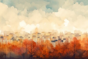 Urban autumn landscape