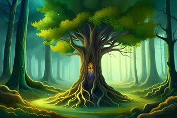  ancient Fairy Tree deep within an enchanted forest © DracolaX