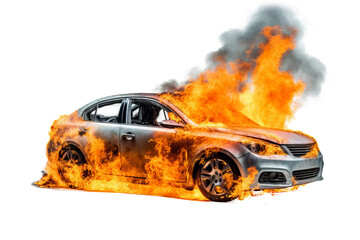 Burning Car Flames Isolated Transparent