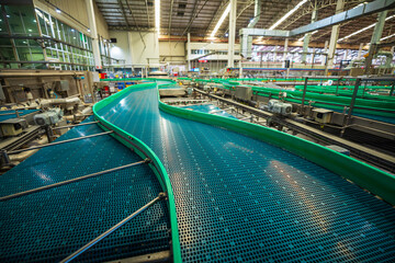 Fototapeta premium Crossing of the roller and conveyor beverage