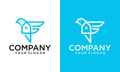 Home bird logo design vector