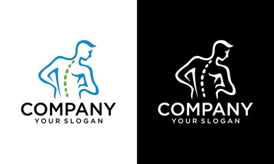 Creative abstract silhouette icon for use in health care industry /abstract silhouette resembling a man with back pain