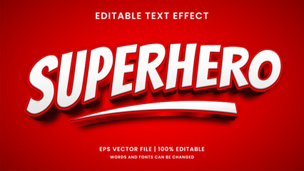 Superhero 3d editable text effect © hiznysyahril