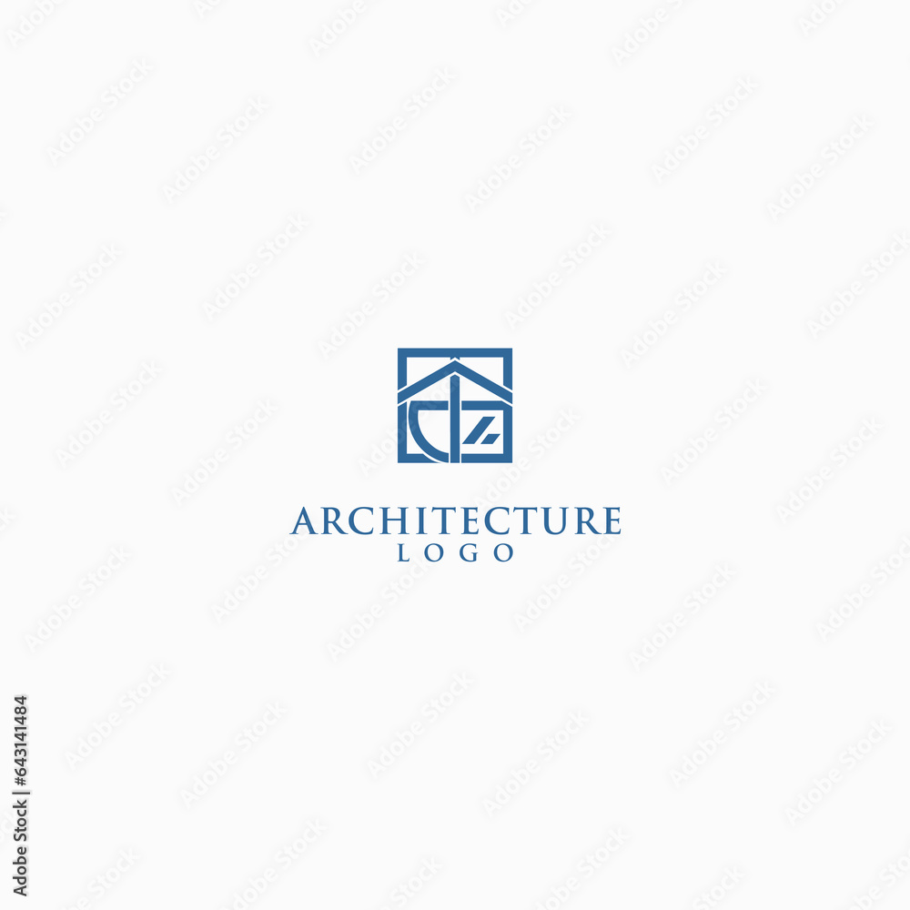 Poster architect logo vector design in abstract style