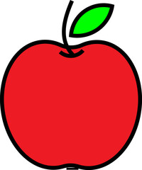 Red Apple. Flat Design Vector Illustration Of A Red Apple On White Background