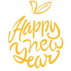 Happy new year golden lettering