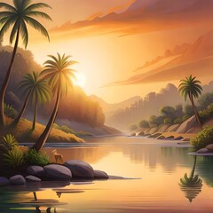 Fototapeta premium Sunrise from the hill.