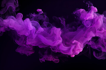 Generative ai collage image picture of ultraviolet fog mist air flying illuminated by vivid neon...