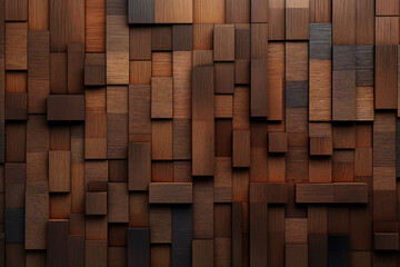 Brown decorative material wooden brown bricks background texture room house interior pattern generative AI