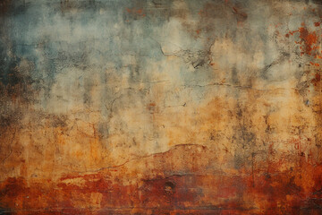 Image of enigmatic grungy and textured colored shabby old background and generative AI