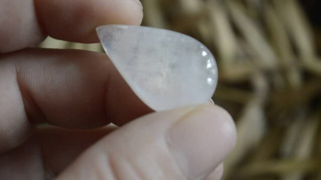 Moonstone mineral gem on collection