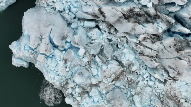 aerial view the Johan Petersen fjord glacier