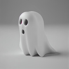 Halloween ghost, solid white backgrond, Ai generated image
