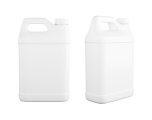 White Plastic canister, Gallon on white background, White Bottle for milk