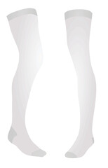 White long socks. vector illustration