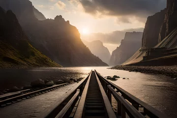 Foto op Plexiglas railway in the mountains © rabia