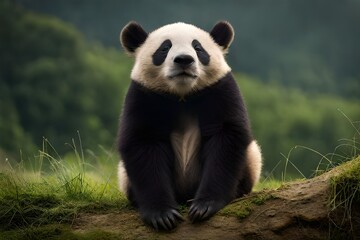 giant panda bear generated ai - obrazy, fototapety, plakaty