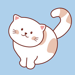 Cartoon cat. Vector illustration character cute kitten