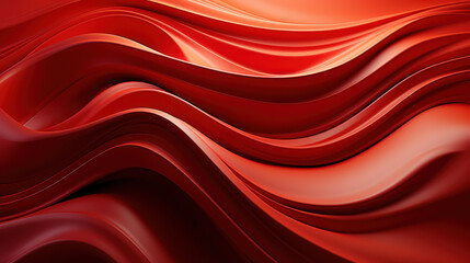Obraz premium Vivid Red Symphony: Hyper-Detailed 3D Render of Abstract Red Background. Generative AI